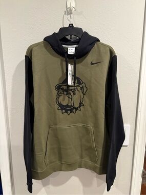 Nike Georgia Bulldogs Military Pack Olive Club Fleece Pullover Hoodie Men's Sz M